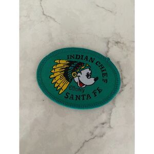 Disney Mickey Mouse Indian Chief Santa Fe Green Sew Craft Iron-on‎ Patch